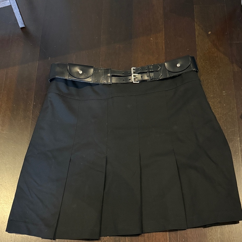 Burberry Vintage Black Mini Skirt with Belt